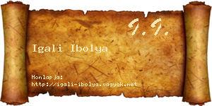 Igali Ibolya névjegykártya