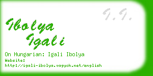 ibolya igali business card